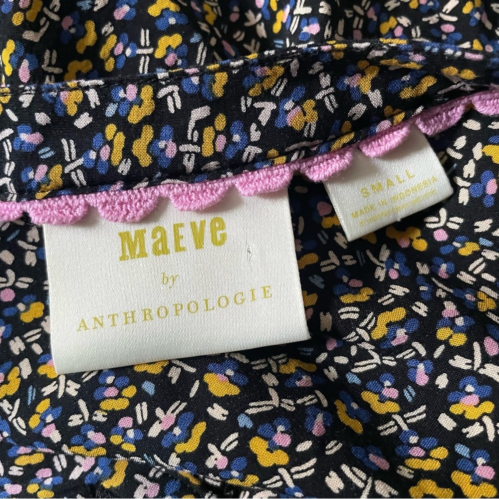 Maeve Berwick Top Front Button Down Blouse Anthro Boho Cottagecore Size Small - Picture 7 of 8